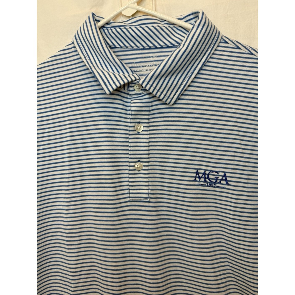 Vineyard Vines L Blue Short Sleeve Edgartown‎ Polo MGA Metropolitan Golf Assoc